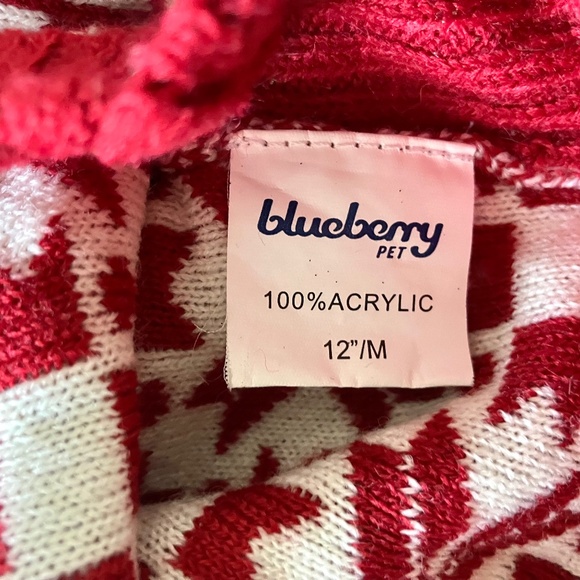 Blueberry Pet Christmas Tree Snowflake Sweater Coat Hoodie Dog Cat Pets Red Blue - Picture 9 of 10